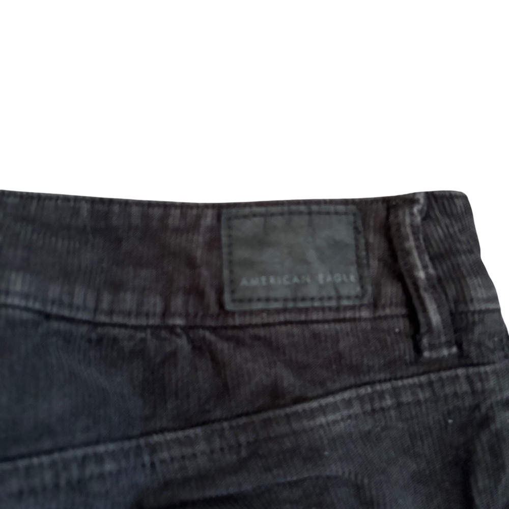 American Eagle Corduroy Flare Pants Womens 4 Black Stretch High Rise Boho - Picture 3 of 5